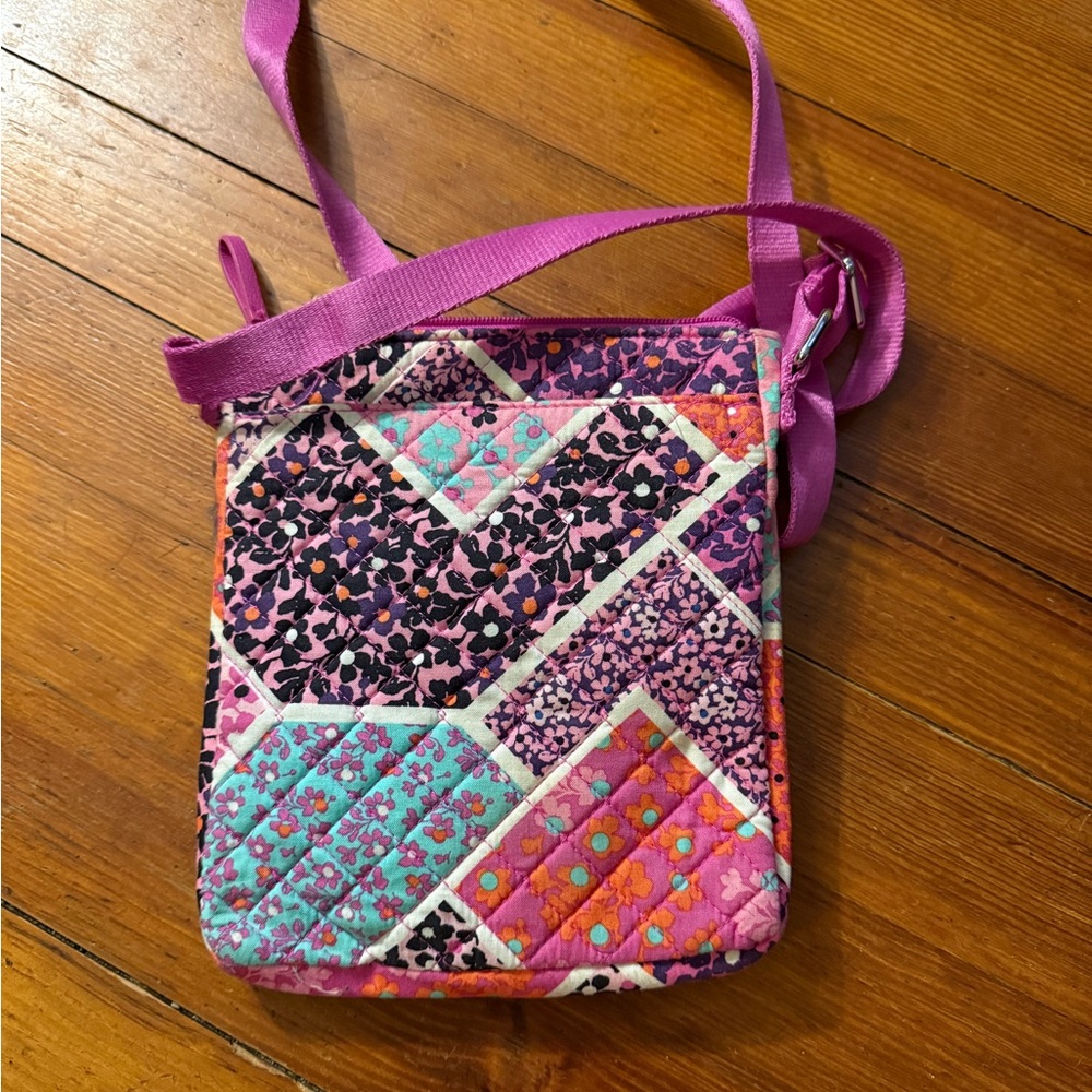 Vera Bradley Pink and Purple Quilted Crossbody Bag - Picture 2 of 7